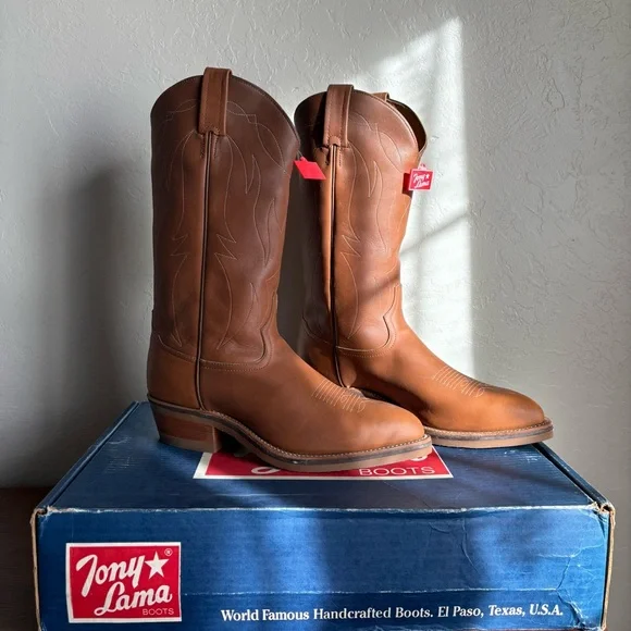 Tony Lama 4013 Brown Leather Western Boots | Men’s 8.5 EE | Discontinued | NWT - Picture 2 of 11
